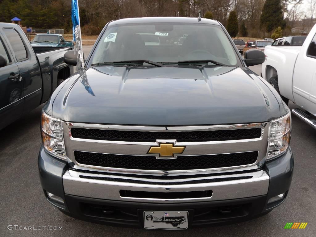 2010 Silverado 1500 LT Extended Cab - Blue Granite Metallic / Ebony photo #8