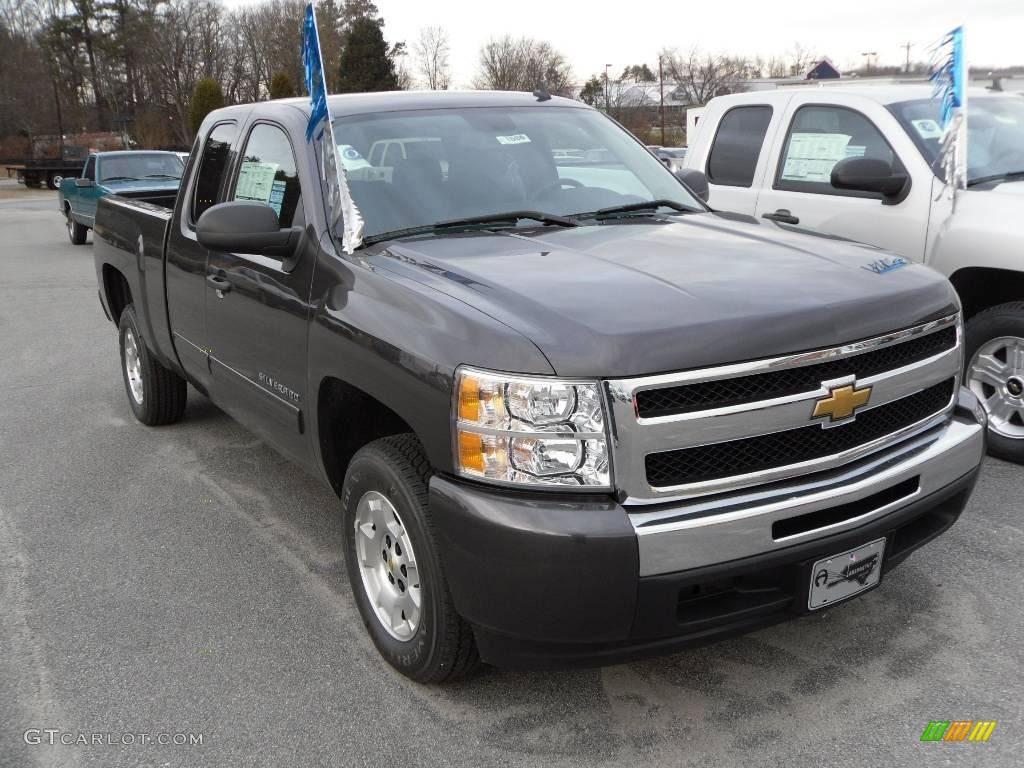 2010 Silverado 1500 LT Extended Cab - Taupe Gray Metallic / Ebony photo #7