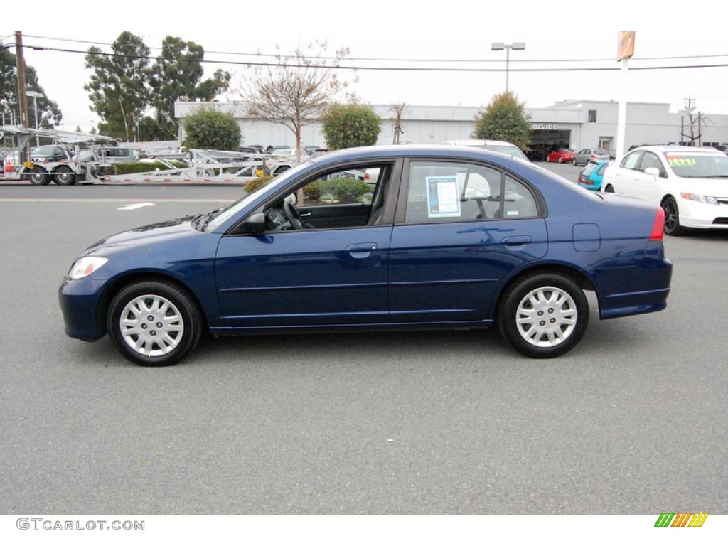 2004 Civic LX Sedan - Eternal Blue Pearl / Gray photo #6