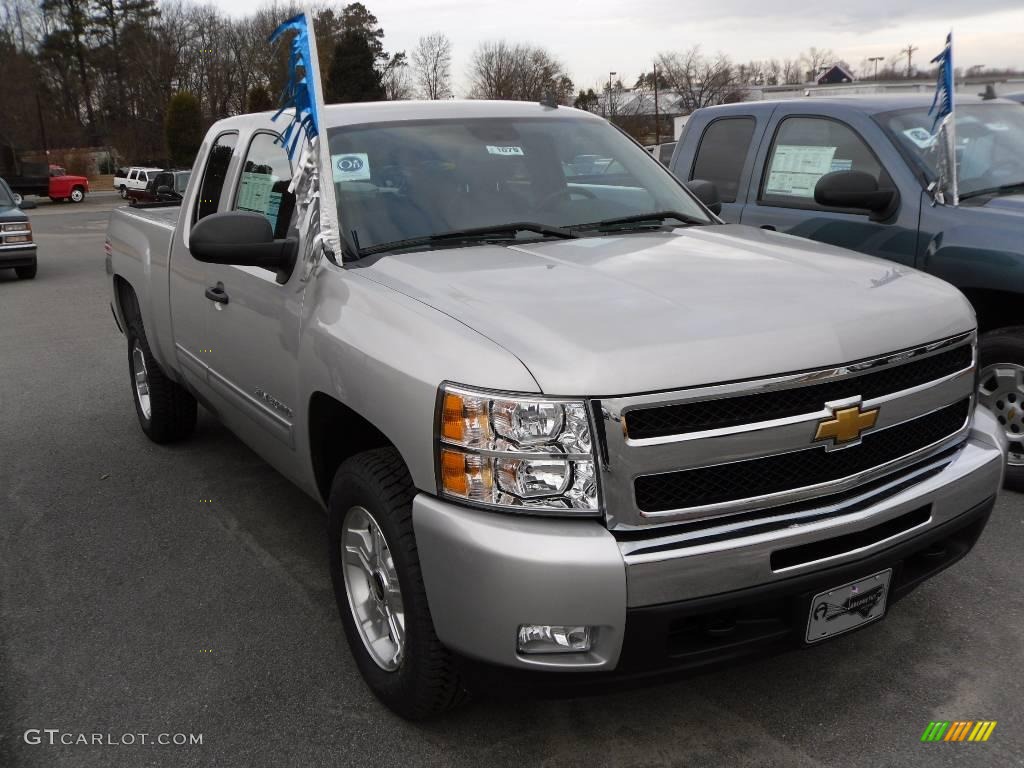 2010 Silverado 1500 LT Extended Cab - Sheer Silver Metallic / Ebony photo #7