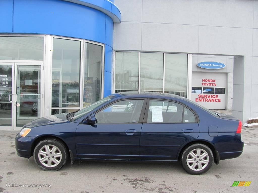 2003 Civic EX Sedan - Eternal Blue Pearl / Gray photo #3