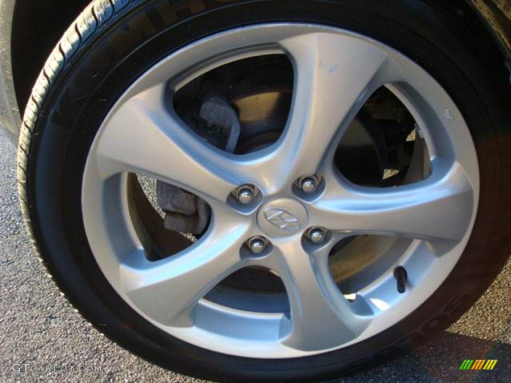 2007 Accent SE Coupe - Ebony Black / Black photo #16