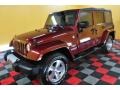 2008 Red Rock Crystal Pearl Jeep Wrangler Unlimited Sahara 4x4  photo #3