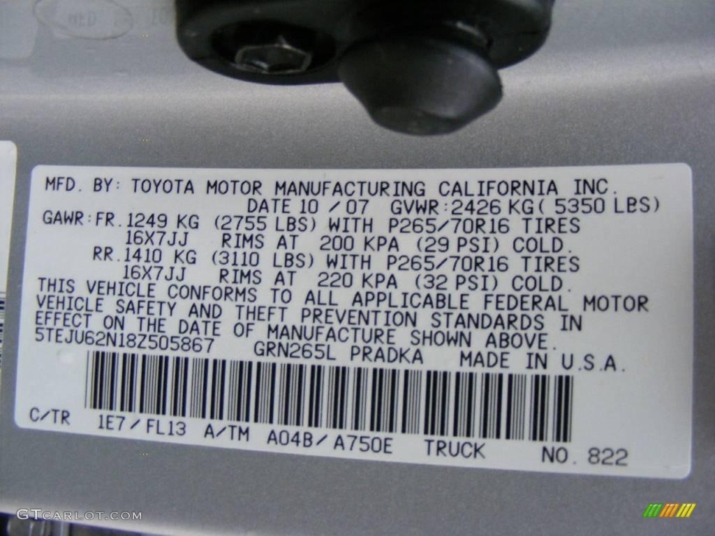 2008 Tacoma V6 PreRunner TRD Double Cab - Silver Streak Mica / Graphite Gray photo #49