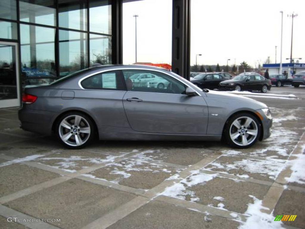 2007 3 Series 335i Coupe - Space Gray Metallic / Coral Red/Black photo #9