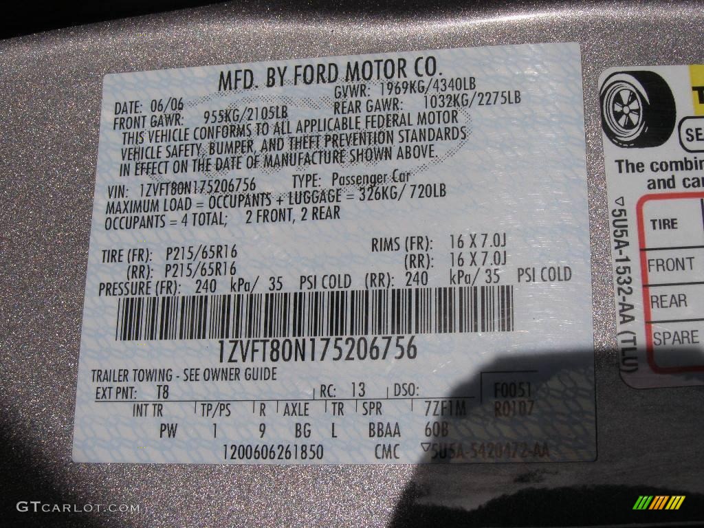 2007 Mustang V6 Deluxe Coupe - Tungsten Grey Metallic / Dark Charcoal photo #14