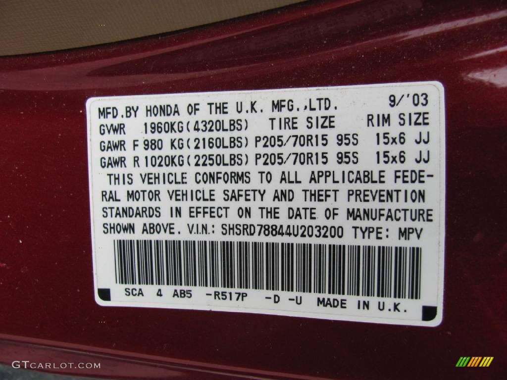 2004 CR-V EX 4WD - Chianti Red Pearl / Saddle photo #19