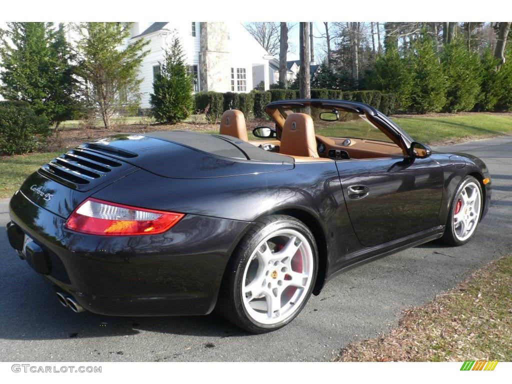 2006 911 Carrera 4S Cabriolet - Basalt Black Metallic / Natural Brown photo #6