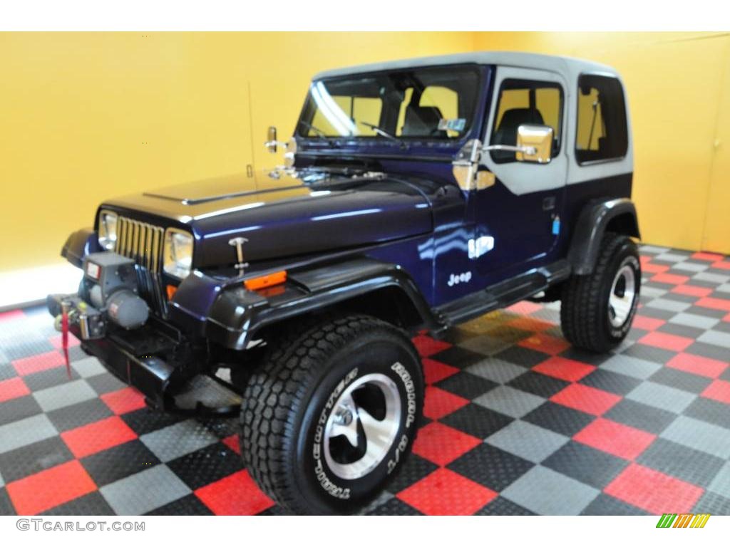 1992 Wrangler S 4x4 - Jewel Blue Pearl Metallic / Gray photo #3