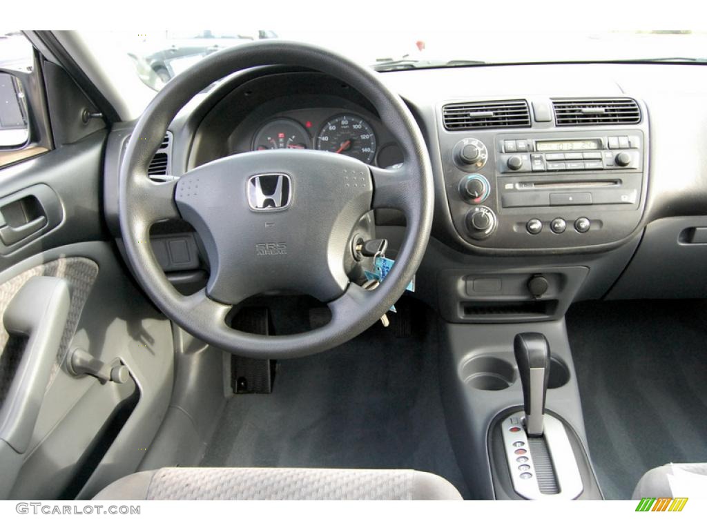 2003 Civic DX Sedan - Satin Silver Metallic / Gray photo #12