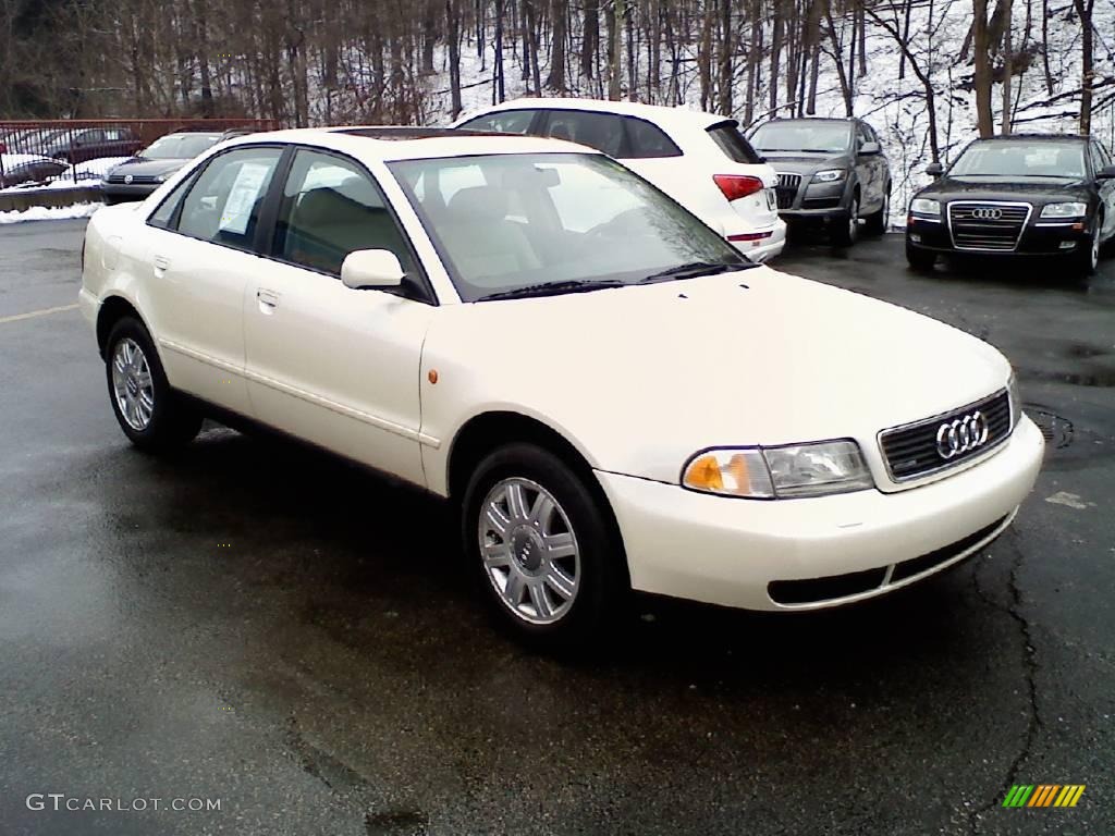 1998 A4 1.8T quattro Sedan - Pearl White Pearlescent / Ecru/Royal Blue photo #3