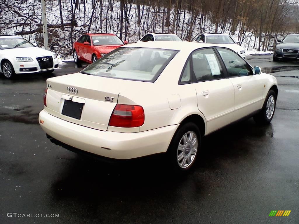 1998 A4 1.8T quattro Sedan - Pearl White Pearlescent / Ecru/Royal Blue photo #4