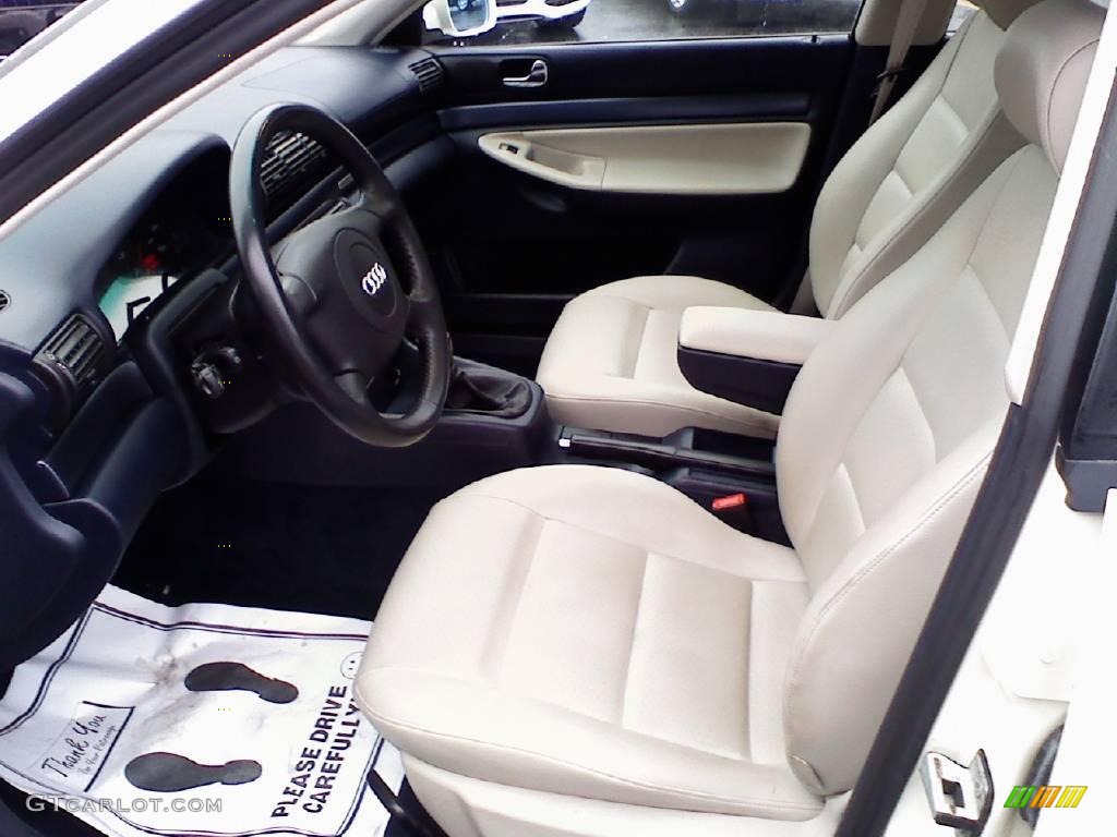 1998 A4 1.8T quattro Sedan - Pearl White Pearlescent / Ecru/Royal Blue photo #7