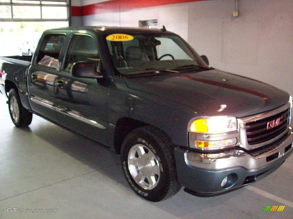 2006 Sierra 1500 SLT Crew Cab - Stealth Gray Metallic / Pewter photo #1