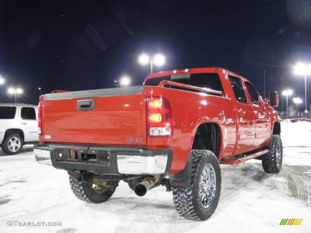 2007 Sierra 2500HD SLT Crew Cab 4x4 - Fire Red / Dark Titanium/Light Titanium photo #6