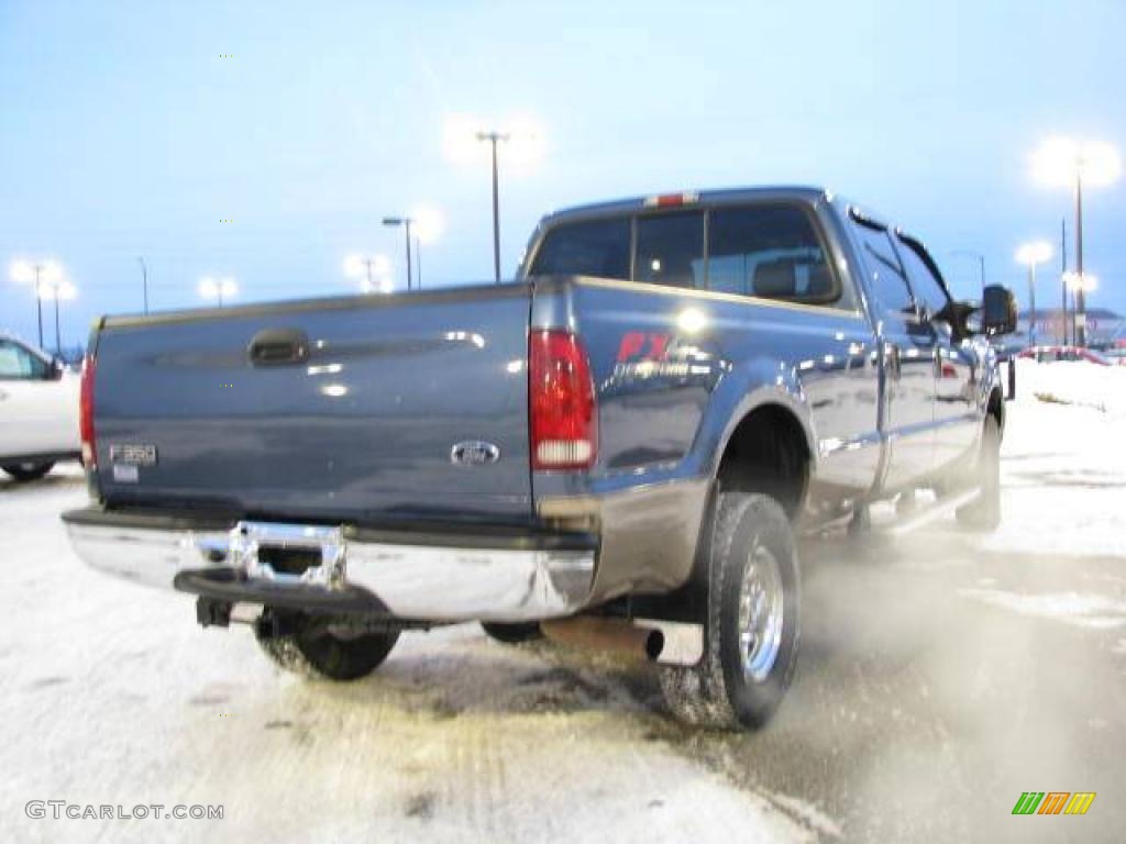 2004 F350 Super Duty Lariat Crew Cab 4x4 - Medium Wedgewood Blue Metallic / Medium Parchment photo #6