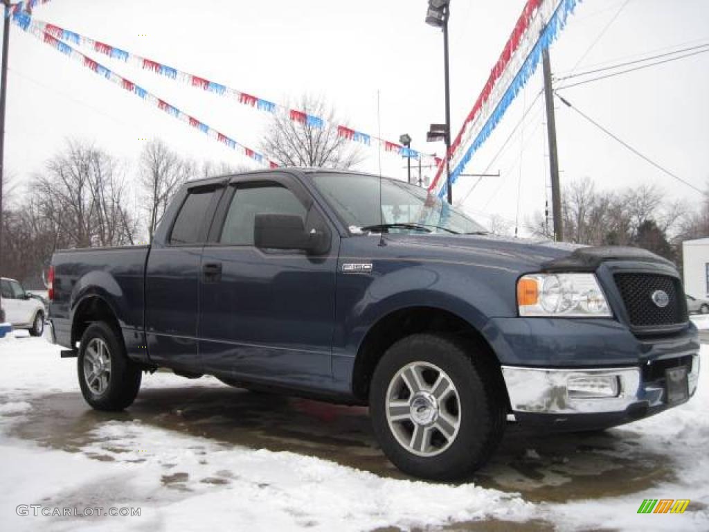 2005 F150 XLT SuperCab - Medium Wedgewood Blue Metallic / Medium Flint Grey photo #3