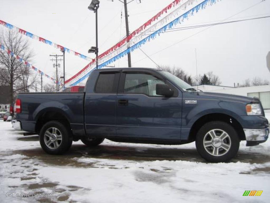 2005 F150 XLT SuperCab - Medium Wedgewood Blue Metallic / Medium Flint Grey photo #4