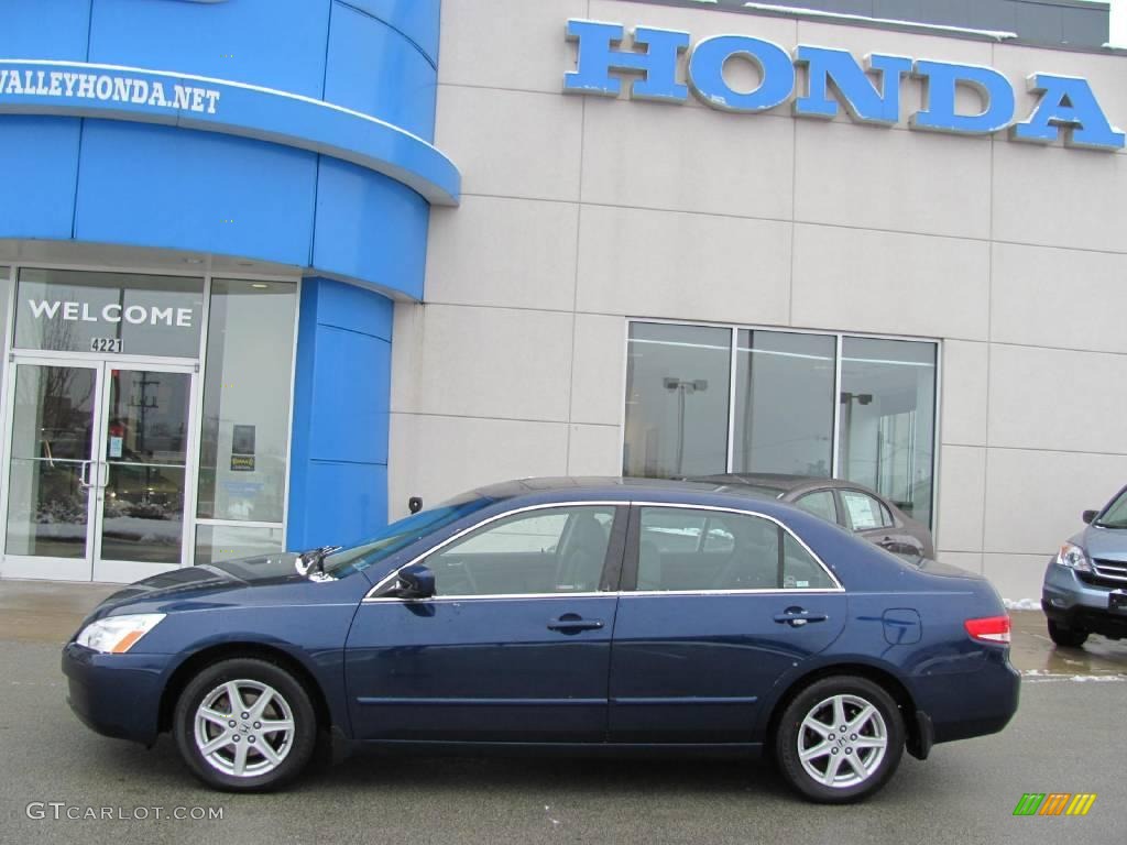 2003 Accord EX V6 Sedan - Eternal Blue Pearl / Gray photo #3