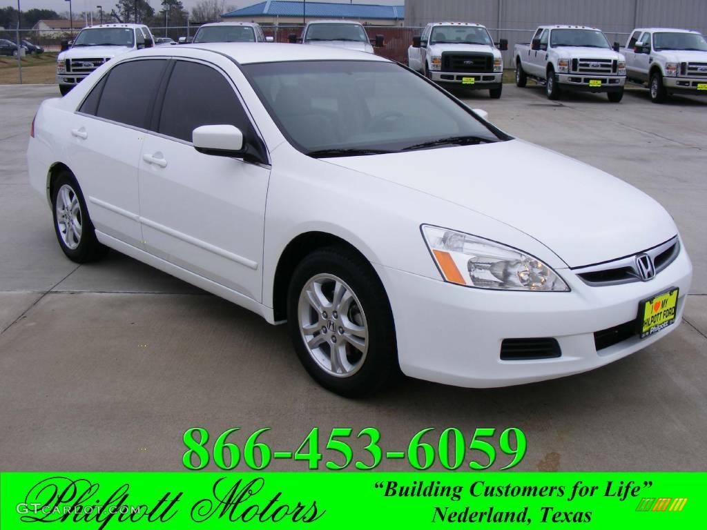 2007 Accord SE Sedan - Taffeta White / Ivory photo #1