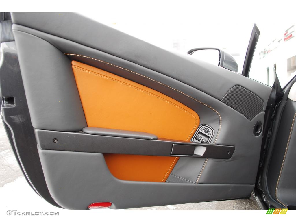 2007 Aston Martin V8 Vantage Coupe Phantom Gray/Kestrel Tan Door Panel Photo #24353485