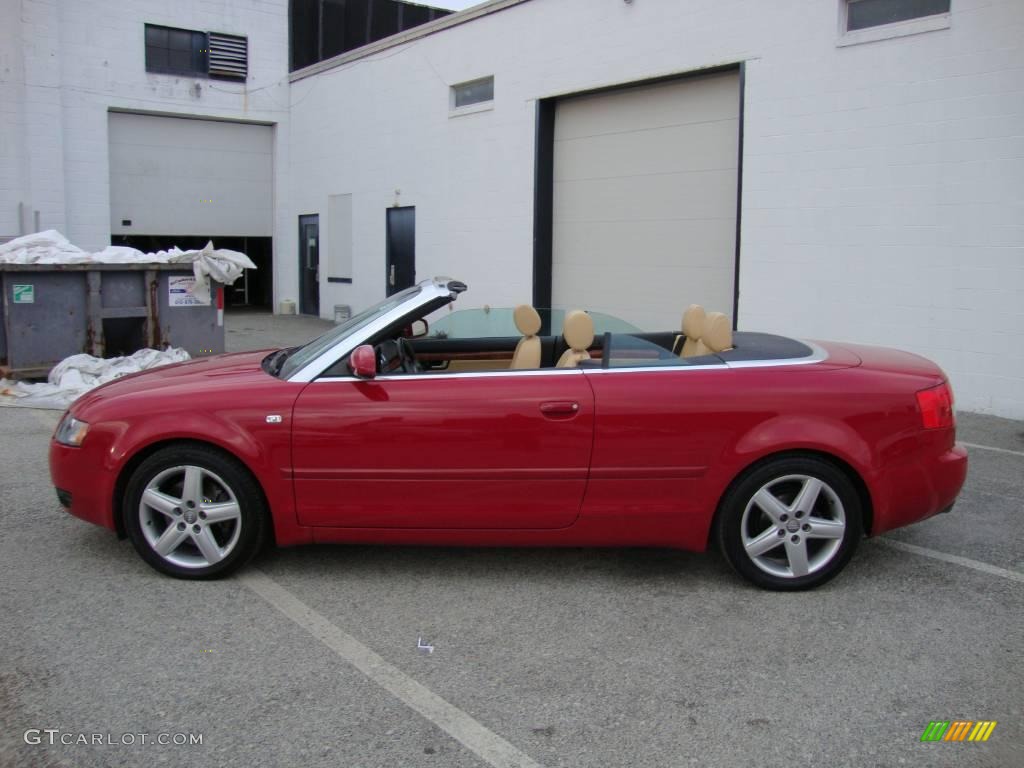 2005 A4 3.0 quattro Cabriolet - Amulet Red / Beige photo #10