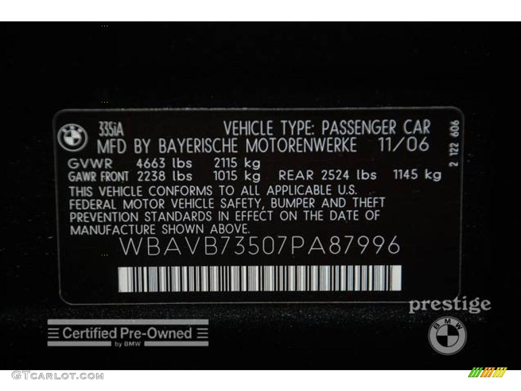 2007 3 Series 335i Sedan - Jet Black / Terra/Black Dakota Leather photo #13