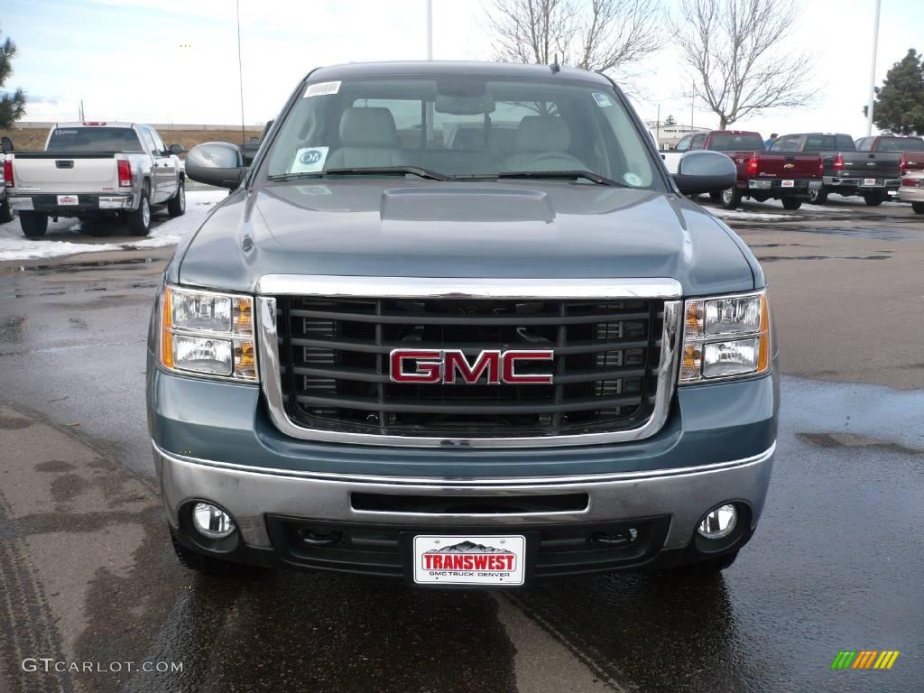 2009 Sierra 2500HD SLT Crew Cab 4x4 - Stealth Gray Metallic / Dark Titanium/Light Titanium photo #2