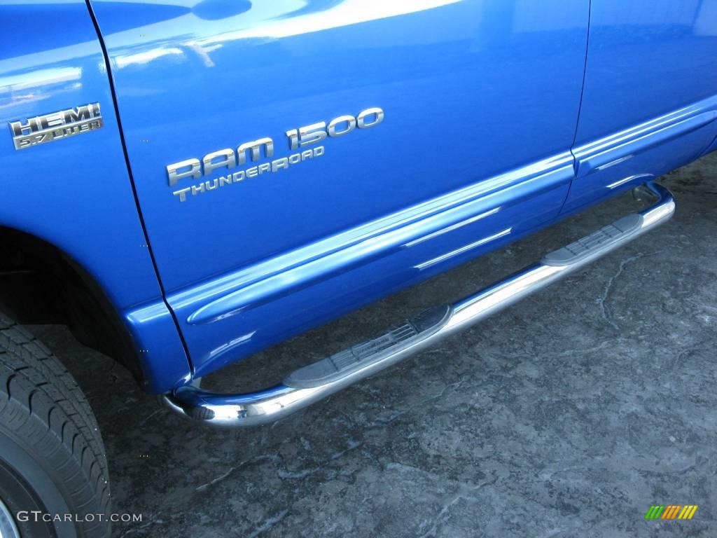 2007 Ram 1500 SLT Quad Cab - Electric Blue Pearl / Medium Slate Gray photo #10