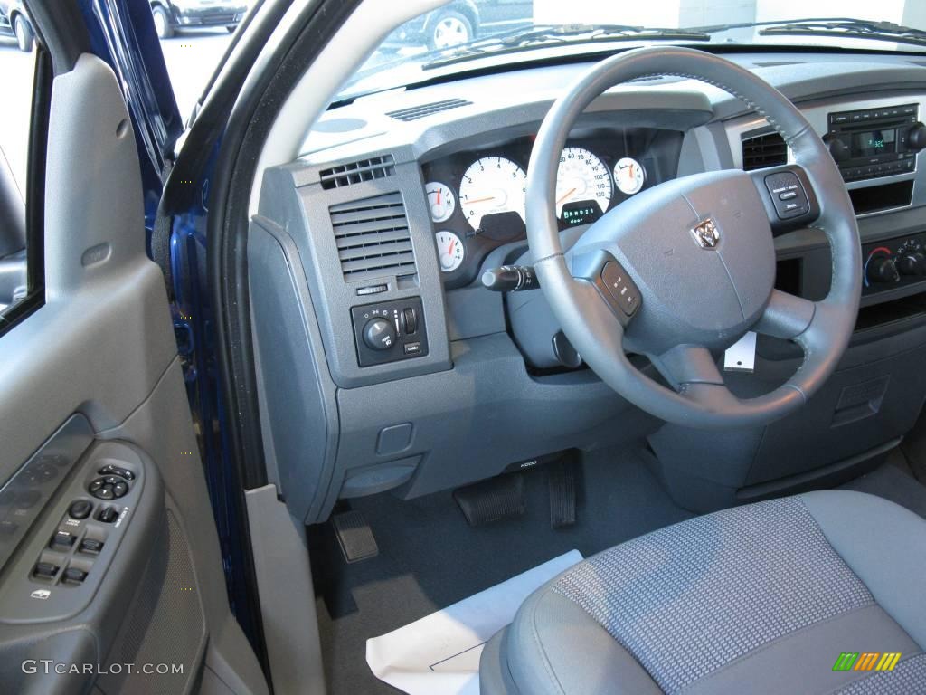 2007 Ram 1500 SLT Quad Cab - Electric Blue Pearl / Medium Slate Gray photo #11