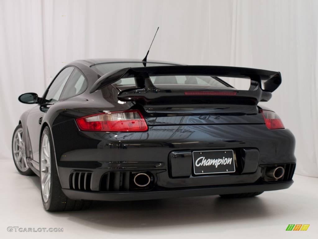 2008 911 GT2 - Basalt Black Metallic / Black photo #8