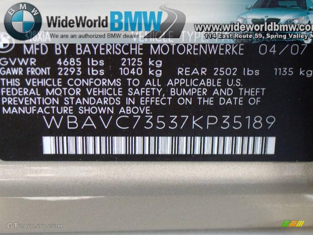 2007 3 Series 328xi Sedan - Platinum Bronze Metallic / Beige photo #14