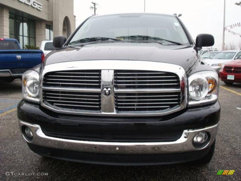 2008 Ram 1500 Big Horn Edition Quad Cab 4x4 - Brilliant Black Crystal Pearl / Medium Slate Gray photo #7