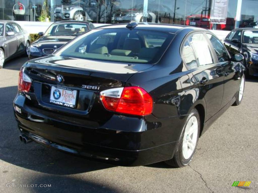 2008 3 Series 328i Sedan - Jet Black / Beige photo #8