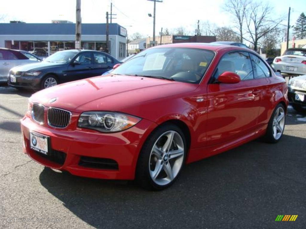 2009 1 Series 135i Coupe - Crimson Red / Savanna Beige/Black Boston Leather photo #4