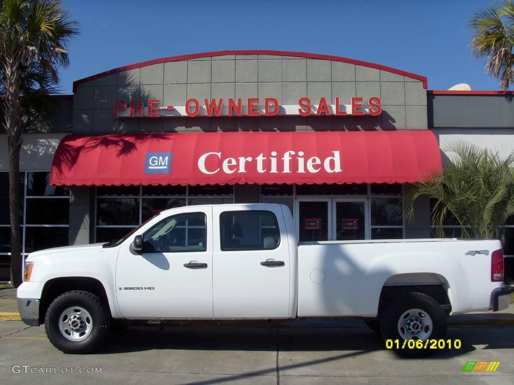 2008 Sierra 2500HD SLE Crew Cab 4x4 - Summit White / Dark Titanium/Light Titanium photo #1