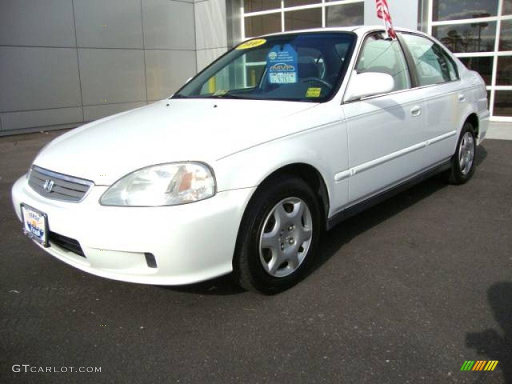 2000 Civic EX Sedan - Taffeta White / Gray photo #1