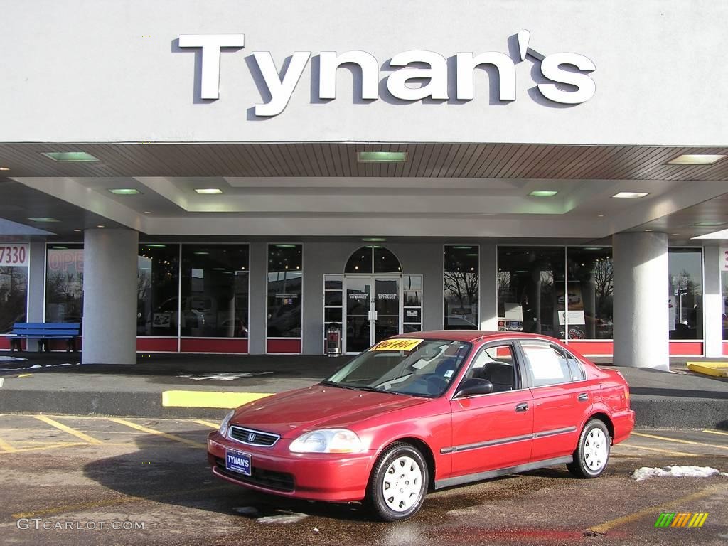 1998 Civic LX Sedan - Inza Red Pearl / Gray photo #1