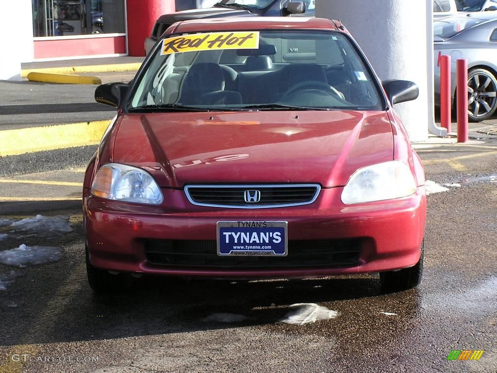 1998 Civic LX Sedan - Inza Red Pearl / Gray photo #2