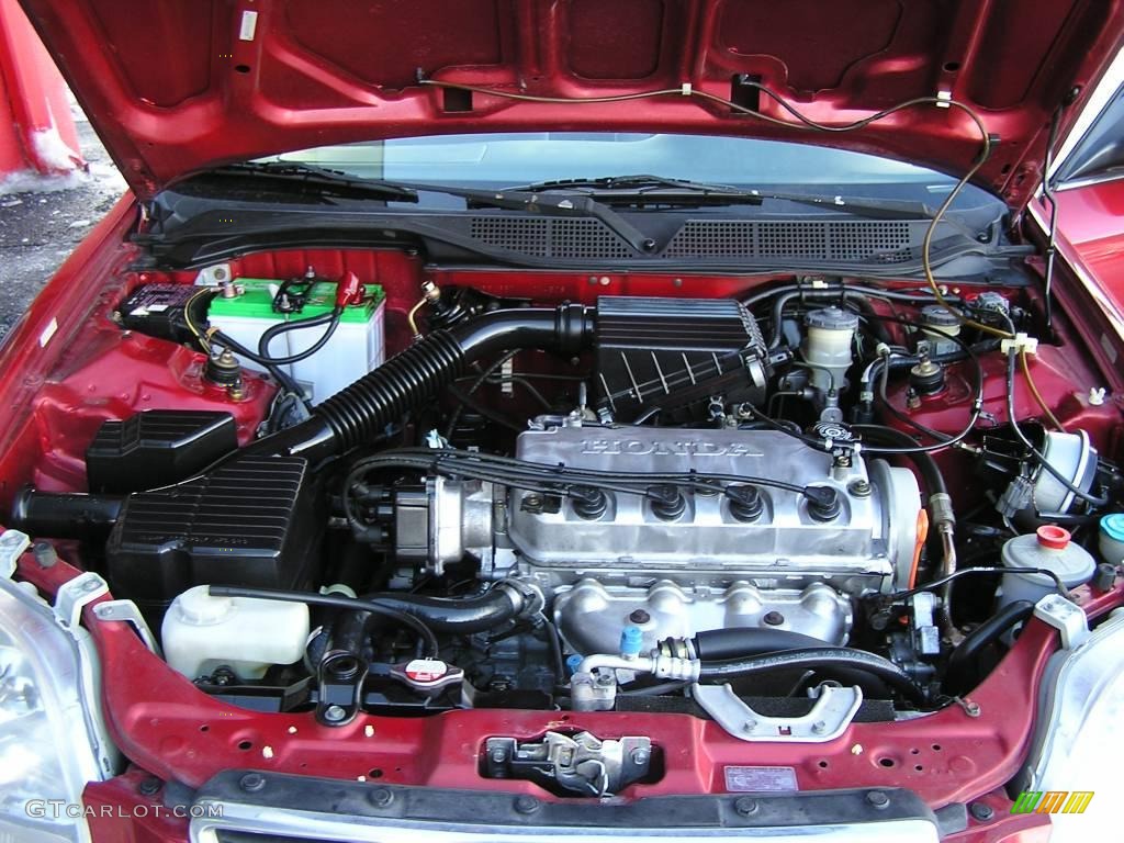 1998 Civic LX Sedan - Inza Red Pearl / Gray photo #15