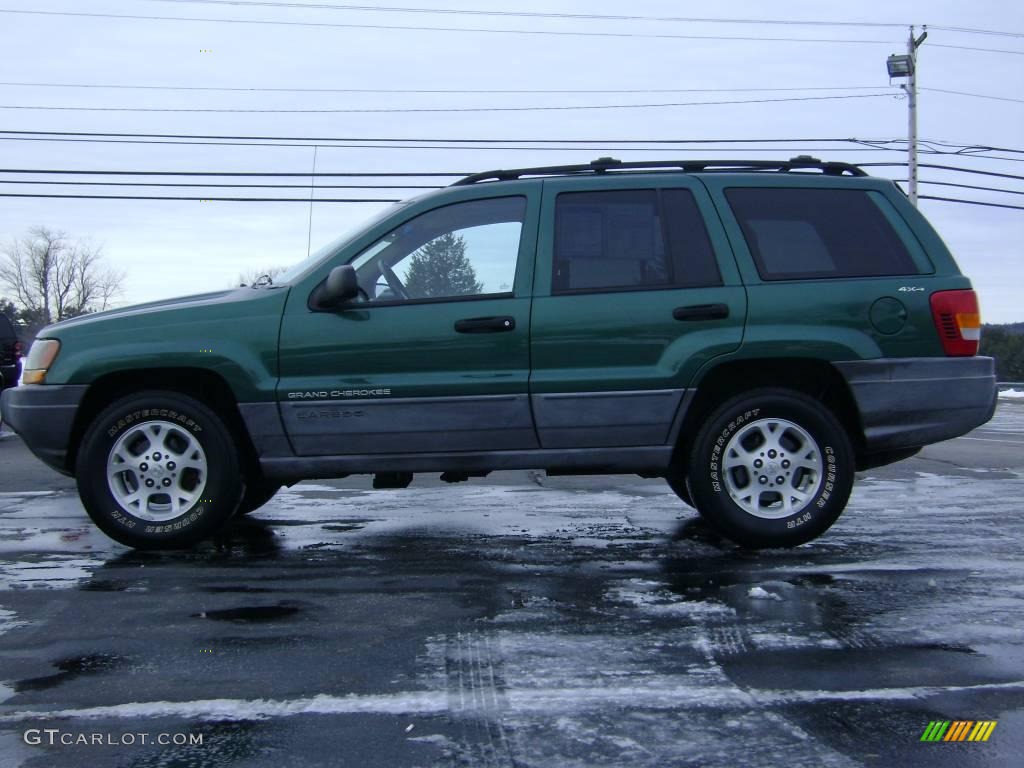 2000 Grand Cherokee Laredo 4x4 - Shale Green Metallic / Camel photo #4