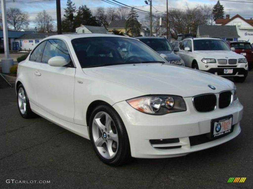 2008 1 Series 128i Coupe - Alpine White / Black photo #2