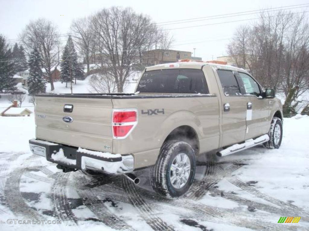 2010 F150 XLT SuperCrew 4x4 - Pueblo Gold Metallic / Tan photo #3