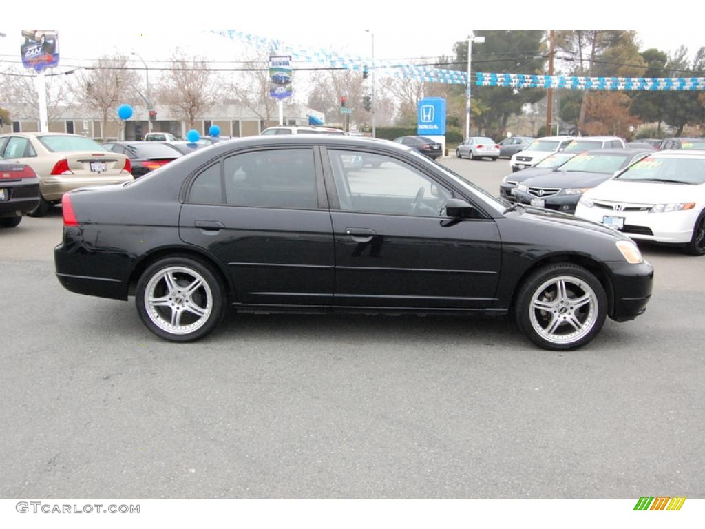 2003 Civic EX Sedan - Nighthawk Black Pearl / Gray photo #2