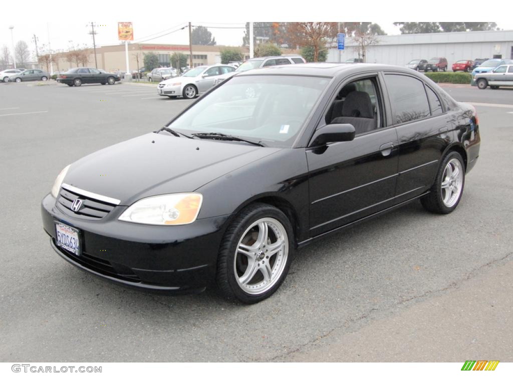 2003 Civic EX Sedan - Nighthawk Black Pearl / Gray photo #7