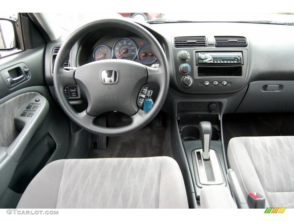2003 Civic EX Sedan - Nighthawk Black Pearl / Gray photo #12