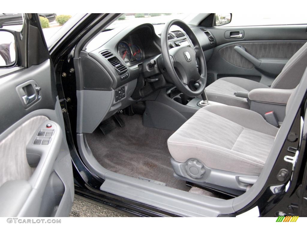 2003 Civic EX Sedan - Nighthawk Black Pearl / Gray photo #16