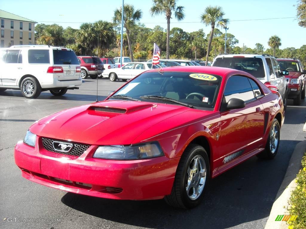 2003 Mustang V6 Coupe - Torch Red / Dark Charcoal photo #7