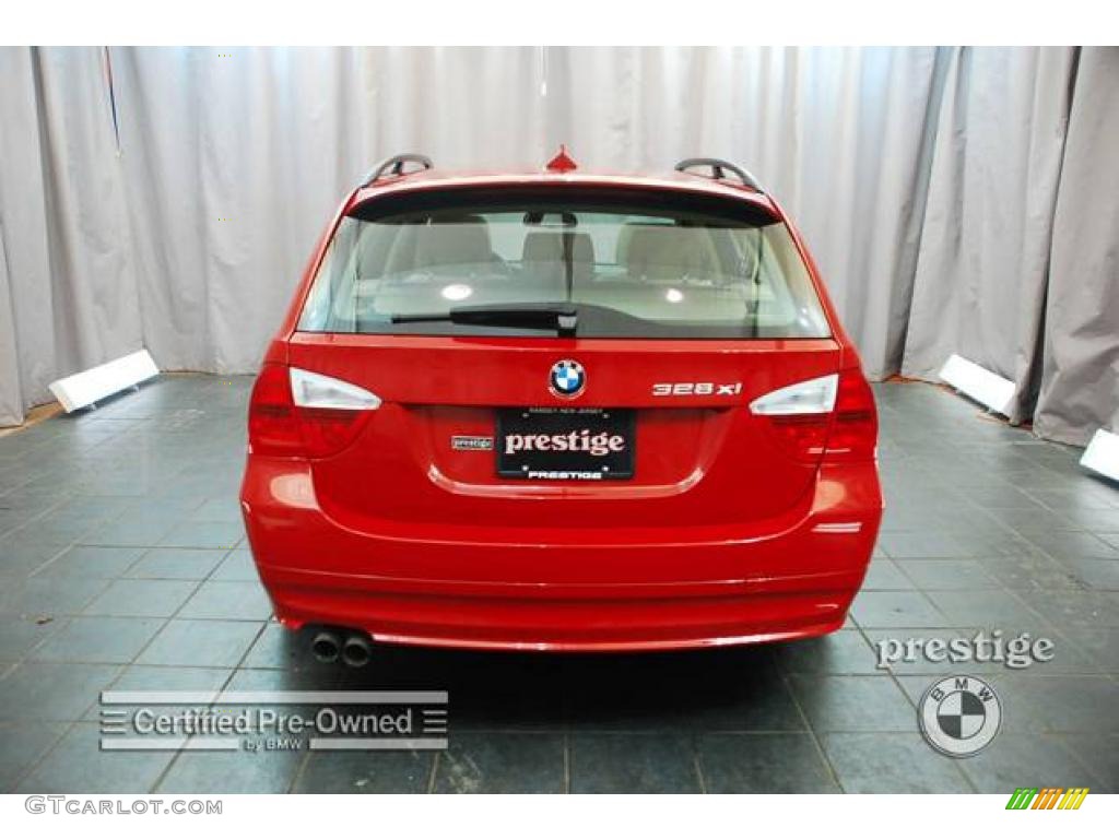 2007 3 Series 328xi Wagon - Crimson Red / Beige photo #2