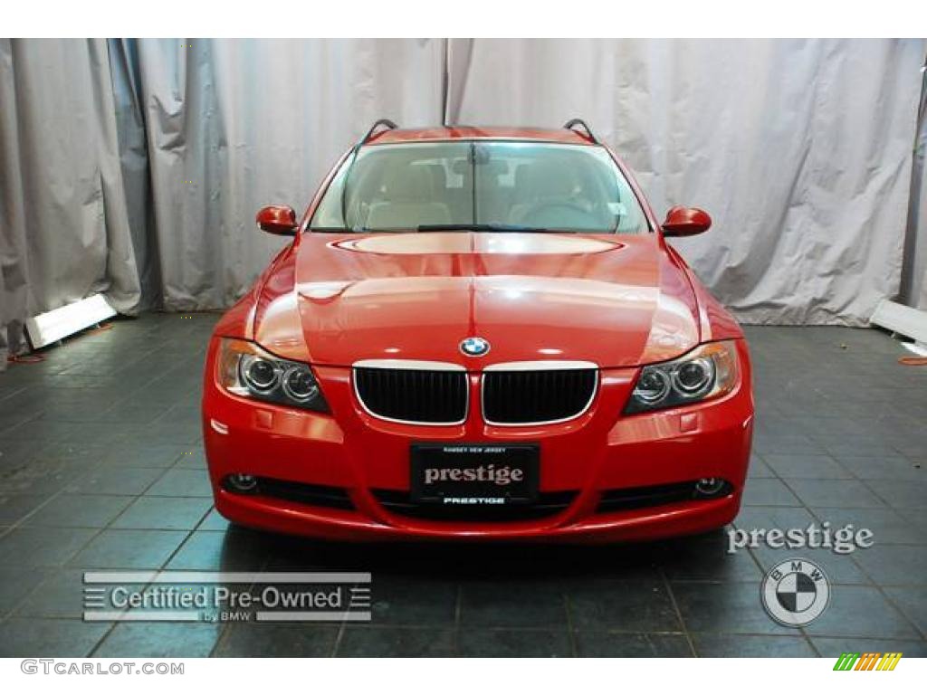 2007 3 Series 328xi Wagon - Crimson Red / Beige photo #5